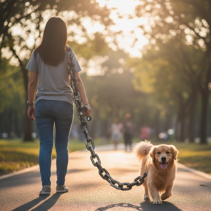 ChainLux │ Oversized Dog Chain Leash with Lightweight ABS Design