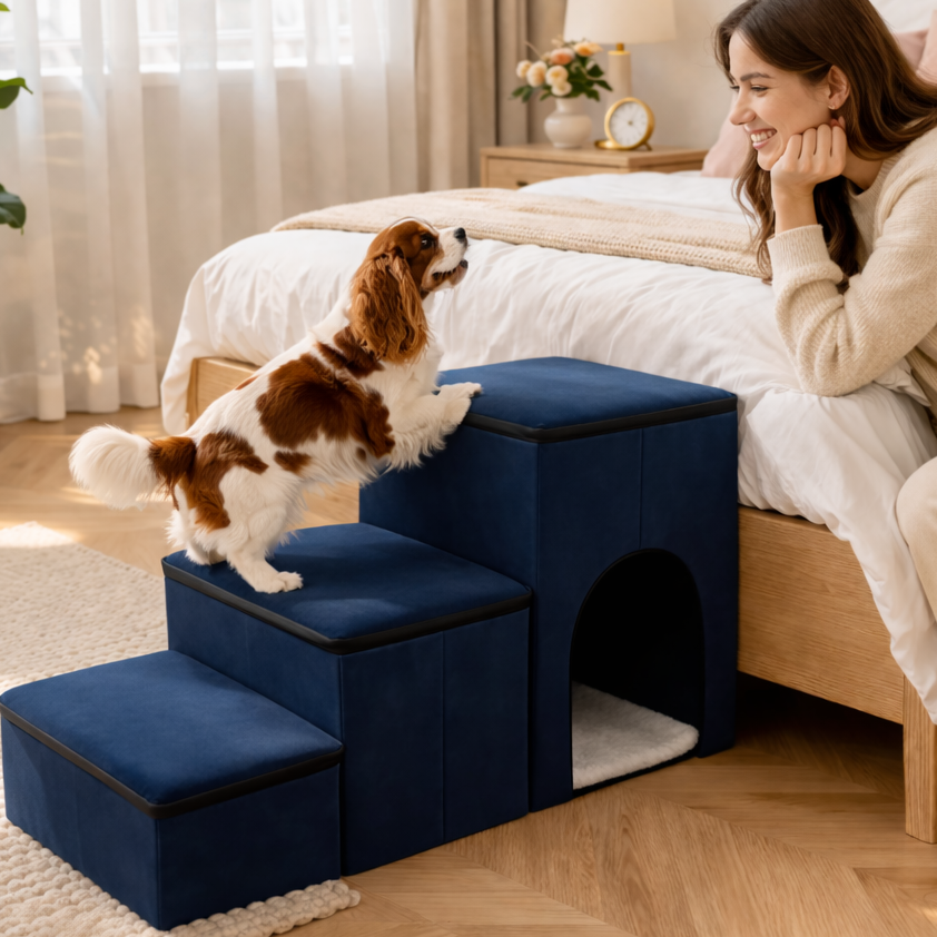 Dog Ramp Stairs with Storage for Bed & Couch