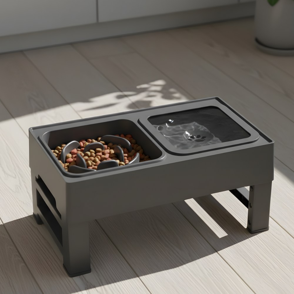 ElevateFeast │ Adjustable Raised Dog Bowl