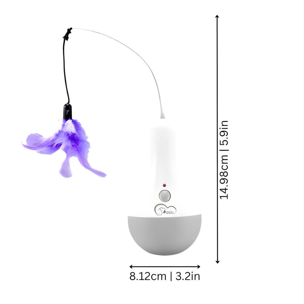 PounceWhirl │ Automatic Interactive Feather Toy for Active Indoor Cats