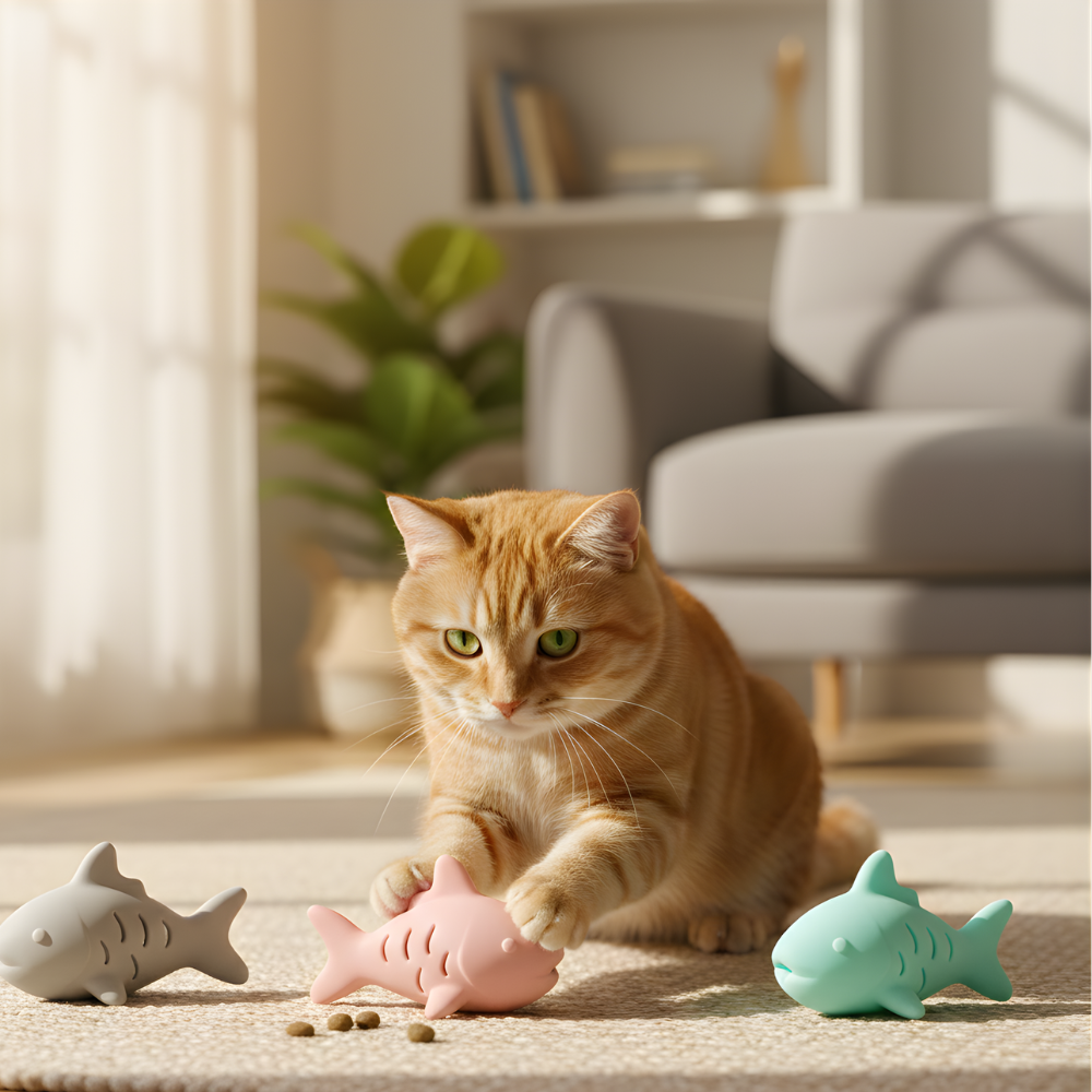 PurrPuzzle │ Fish Interactive Cat Treat Dispenser