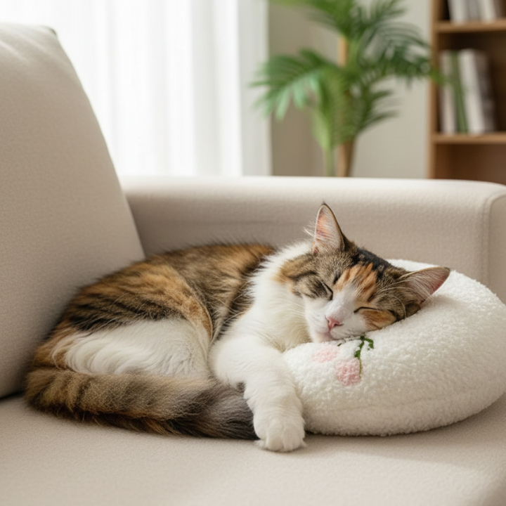 SnuggleRest Calming pillow cat soft supportive pet pillow, neck