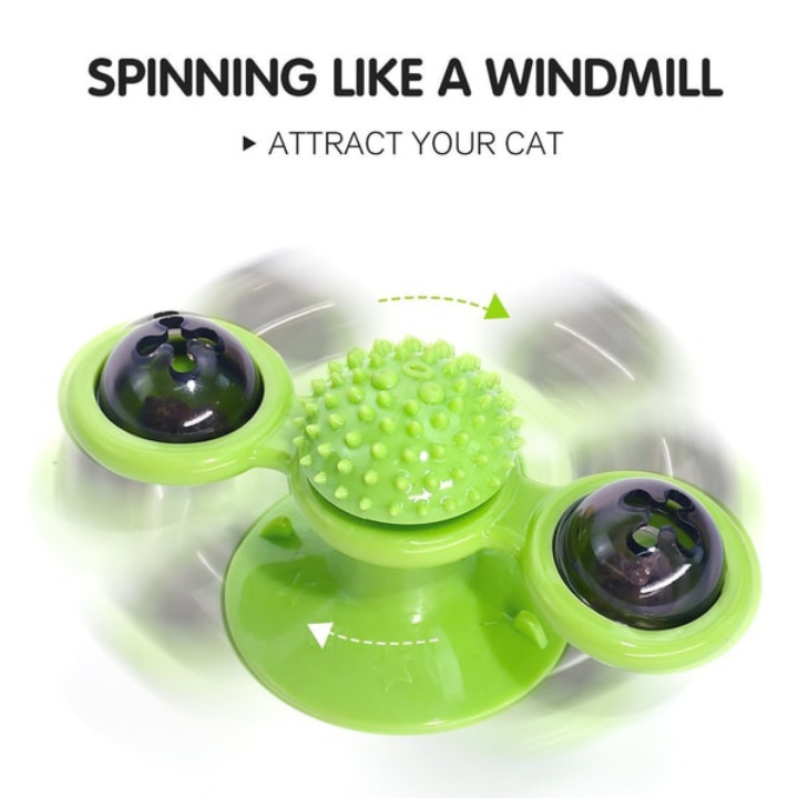 SpinBloom │ Interactive Windmill Cat Toy with Catnip