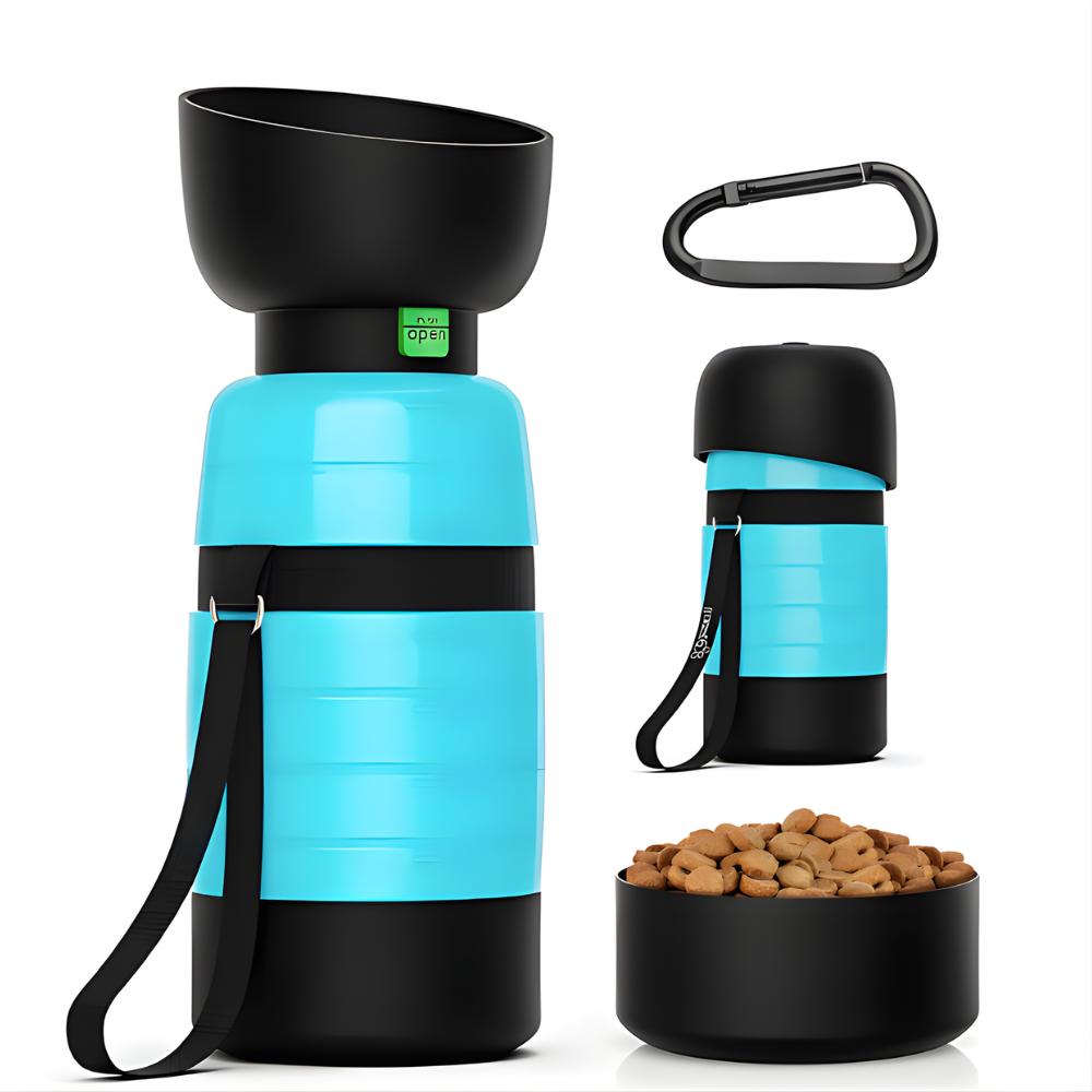 TrailSip │ 3 in 1 Travel Water Bottle & Food Container for Dogs