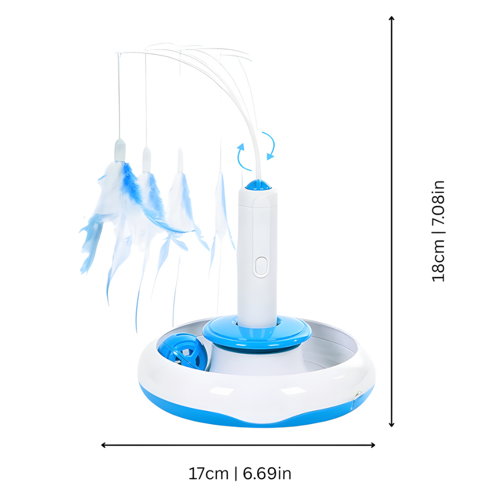 WhiskerWhirl │ Automatic Feather Spinner Toy for Active Indoor Cats