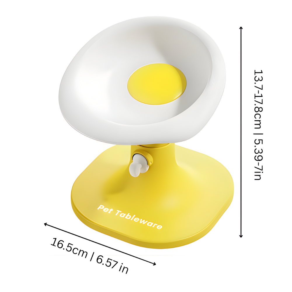 YolkRise │ Adjustable Ergonomic Cat Feeding Bowl for Clean Comfortable Meals