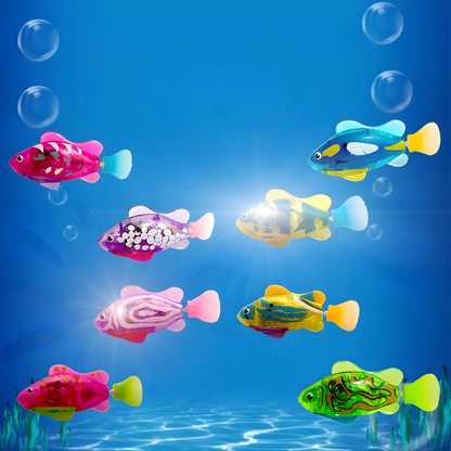 AquaGlow │ Light Up Swimming Cat Bath Toy Set