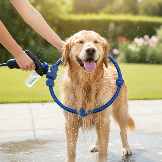 AquaHalo │ 360° Dog Washer Ring with Adjustable Spray System
