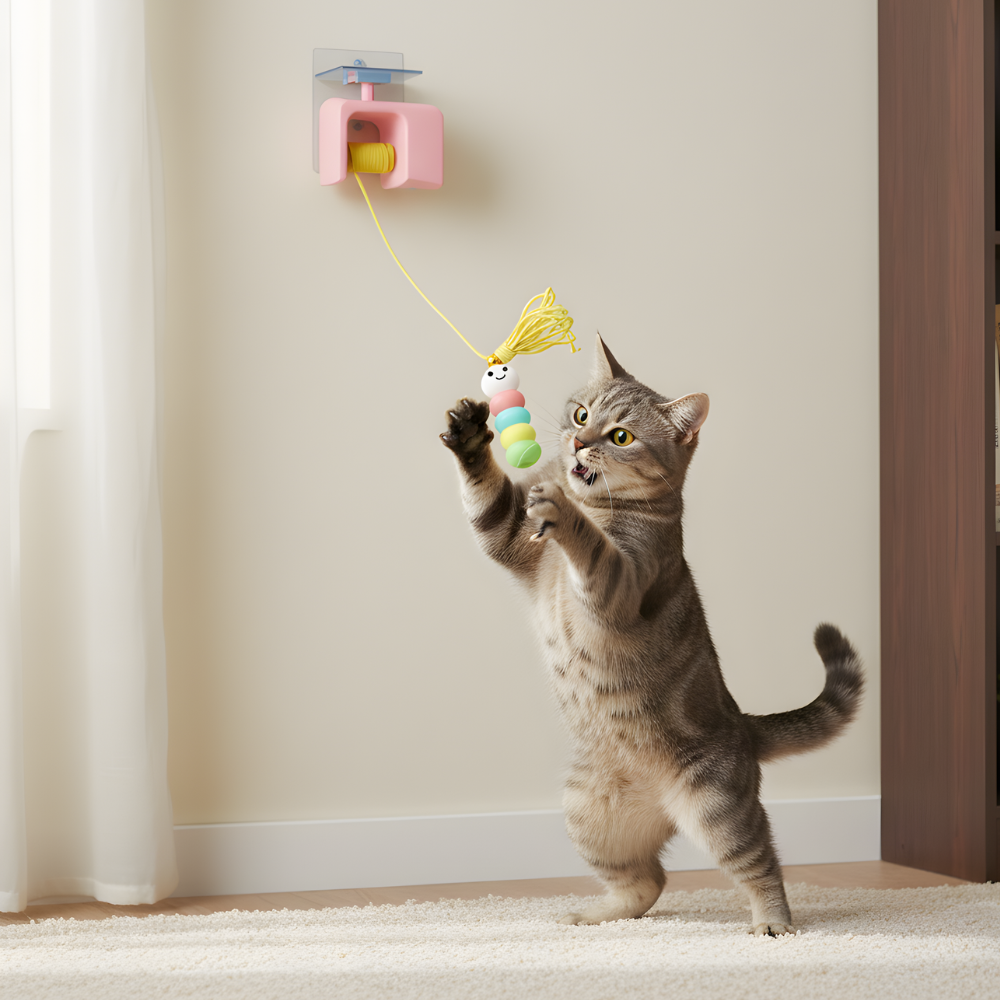 BounceLatch │ Wall Mounted Cat Teaser Toy