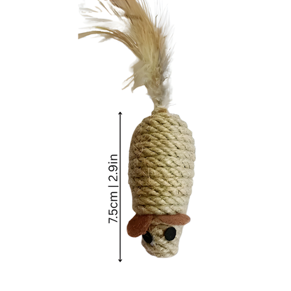 ChaseNest │ Feather Mouse Cat Toy Set (4-Pack)