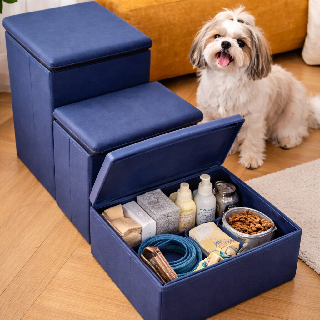 Dog Ramp Stairs with Storage for Bed & Couch