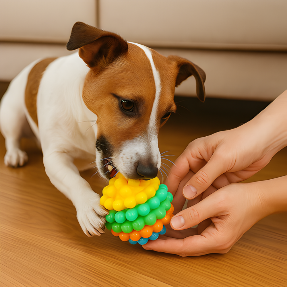 ChewBloom │ Textured Rubber Dog Chew Ball