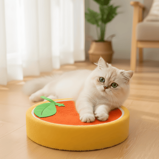 CitrusClaw │ Orange Shaped Cat Scratching Cushio