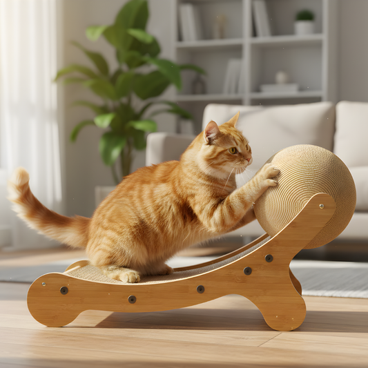 ClawLounge │ Wooden Sisal Cat Scratcher Bed