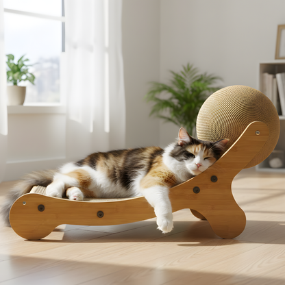 ClawLounge │ Wooden Sisal Cat Scratcher Bed