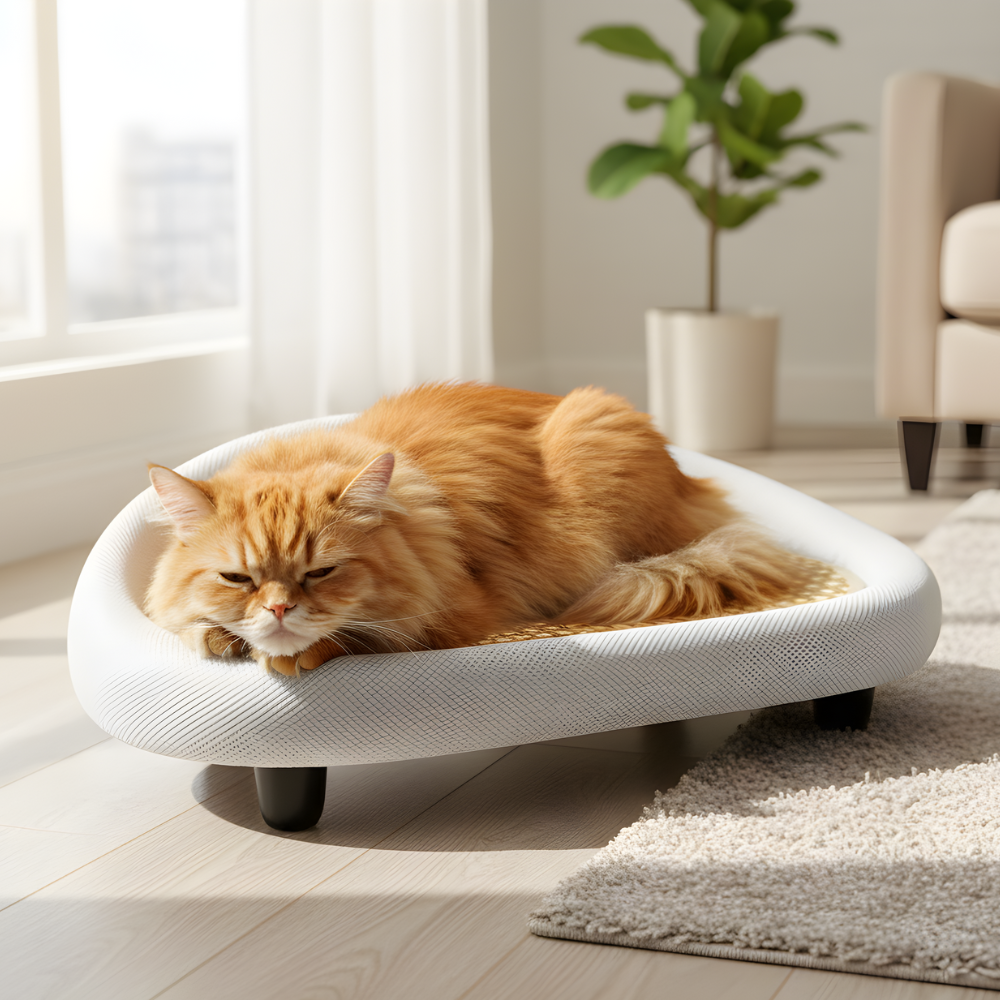 CozyCurve │ Curved Cat Scratching Lounger & Resting Bed