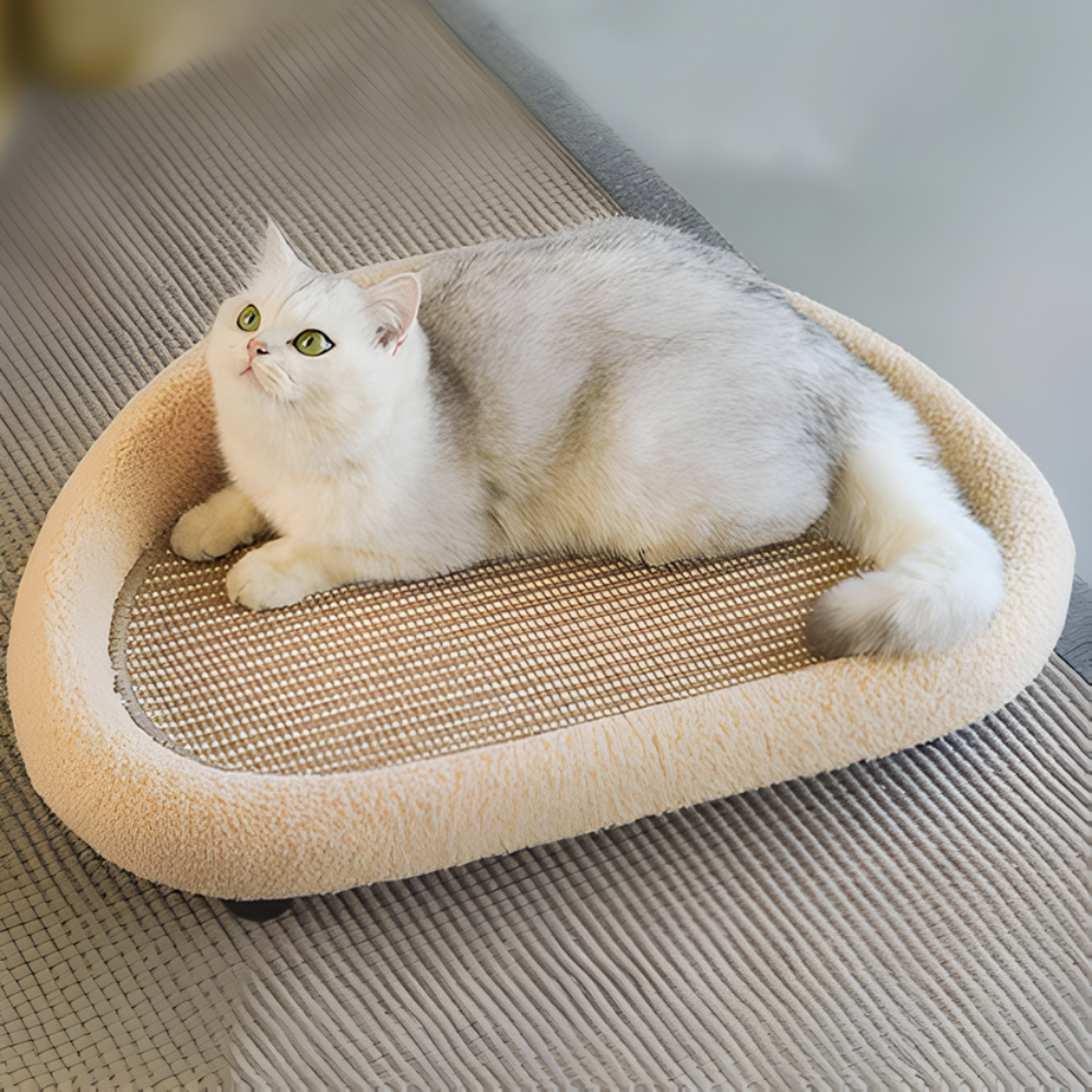 CozyCurve │ Curved Cat Scratching Lounger & Resting Bed