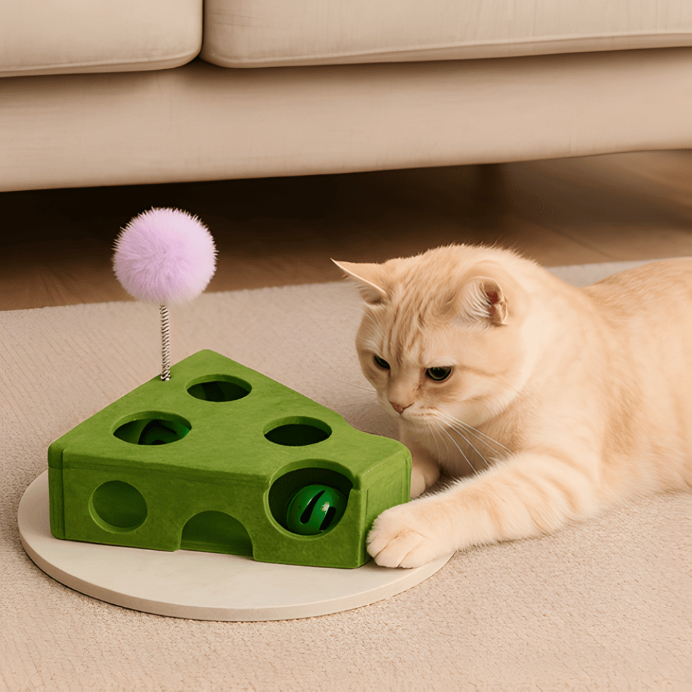 CurioCheese │ Interactive Hide & Seek Cat Puzzle Toy