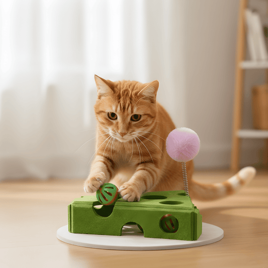 CurioCheese │ Interactive Hide & Seek Cat Puzzle Toy