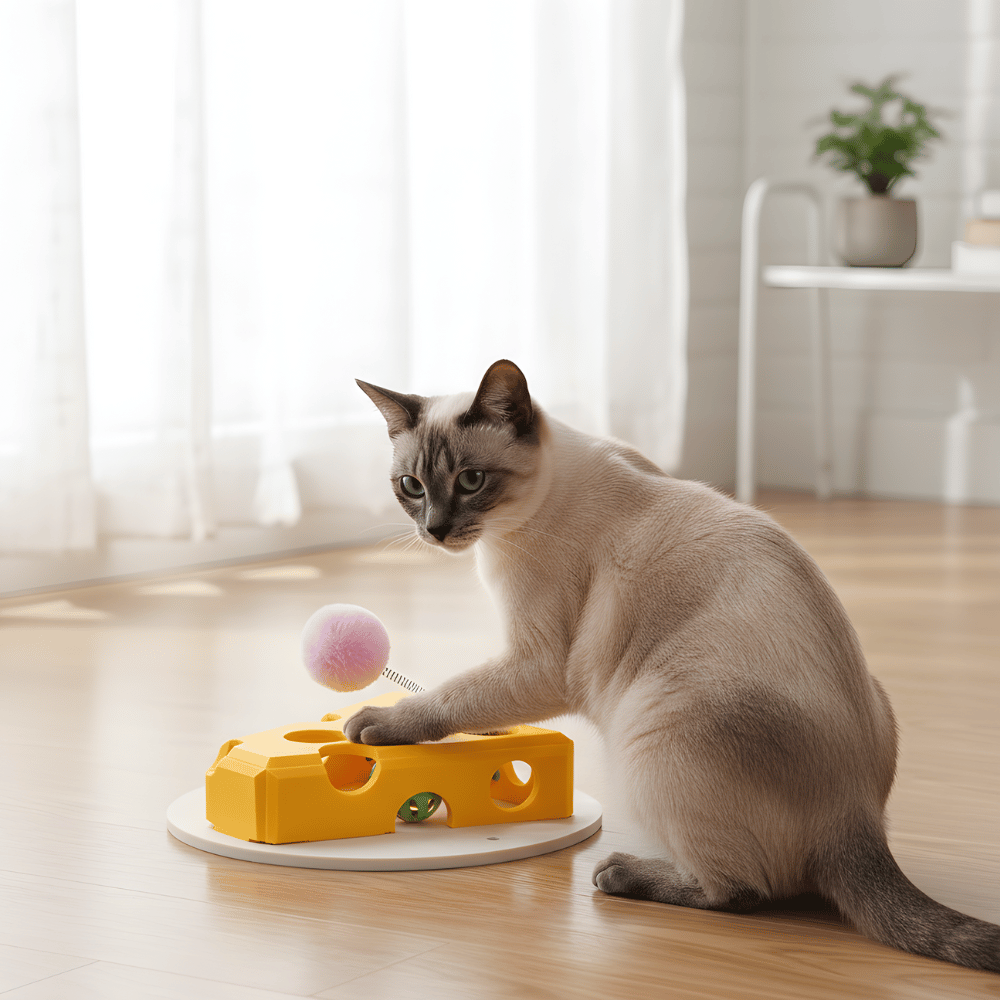 CurioCheese │ Interactive Hide & Seek Cat Puzzle Toy