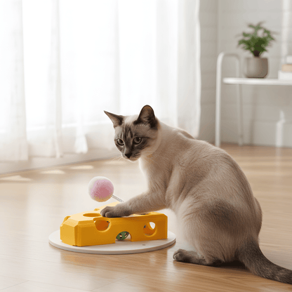 CurioCheese │ Interactive Hide & Seek Cat Puzzle Toy