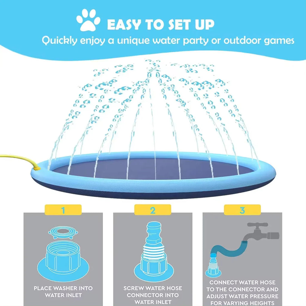 DogSplash │ Anti Slip Sprinkler Pool for Pets