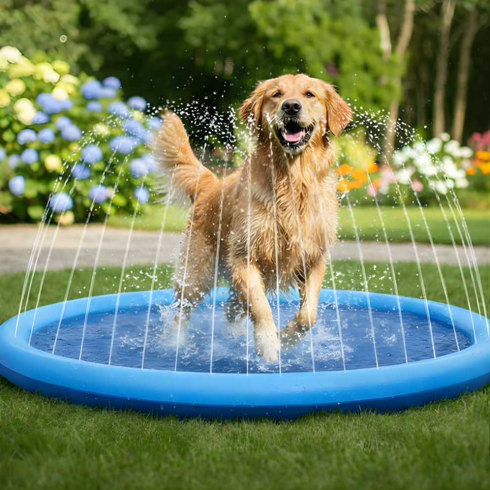 DogSplash │ Anti Slip Sprinkler Pool for Pets