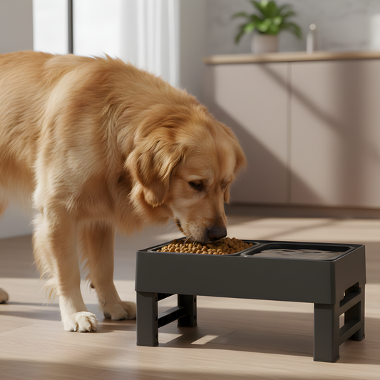 ElevateFeast │ Adjustable Raised Dog Bowl