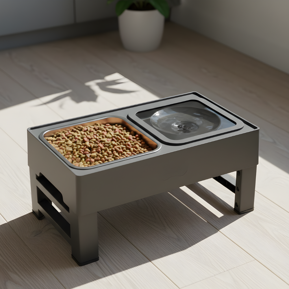 ElevateFeast │ Adjustable Raised Dog Bowl