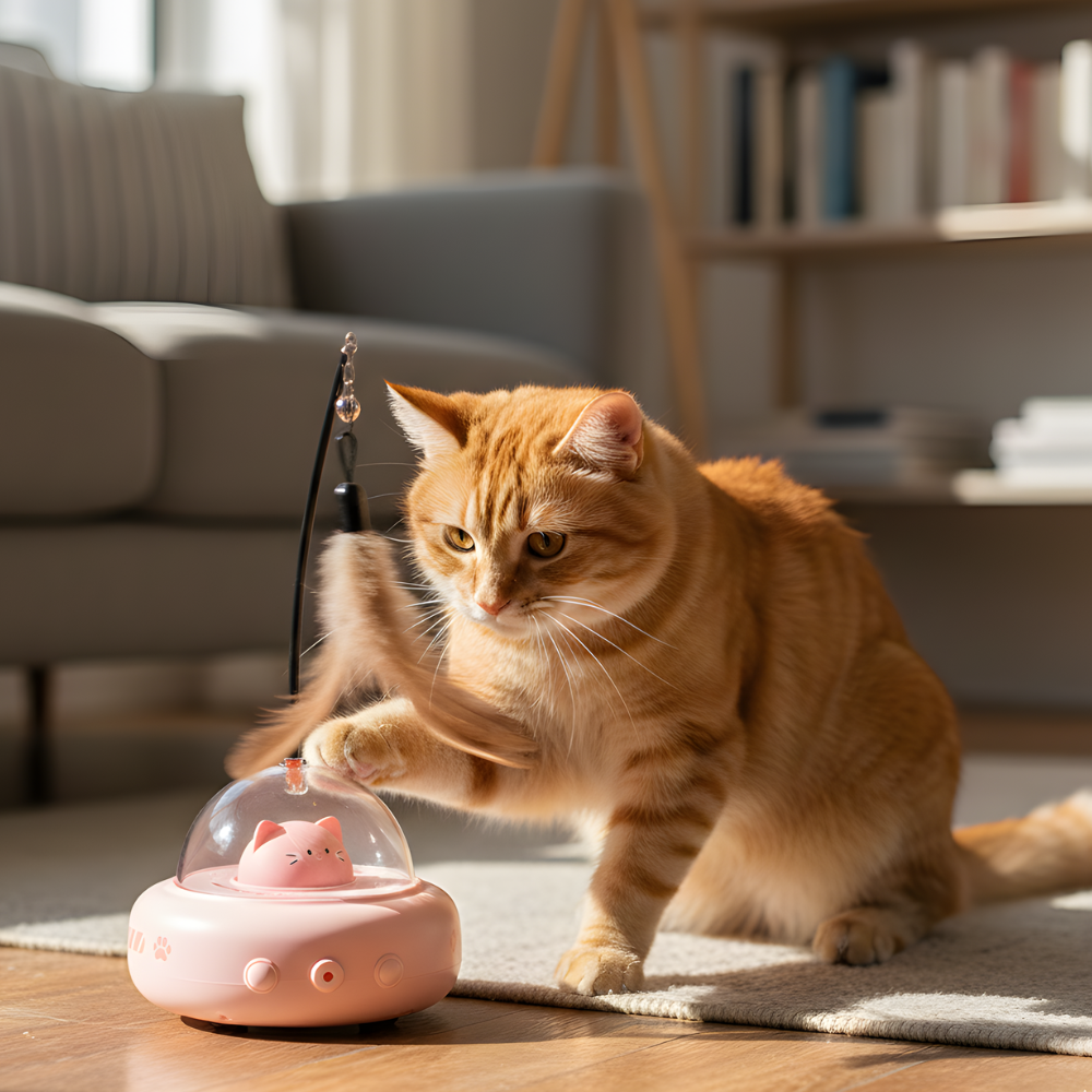 FeatherOrbit │ Automatic Feather and Light Cat Toy
