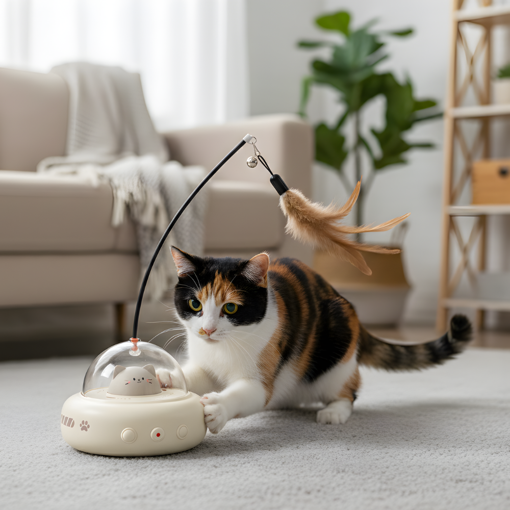 FeatherOrbit │ Automatic Feather and Light Cat Toy
