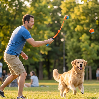 FlexiLaunch │ Foldable Long Distance Dog Ball Thrower