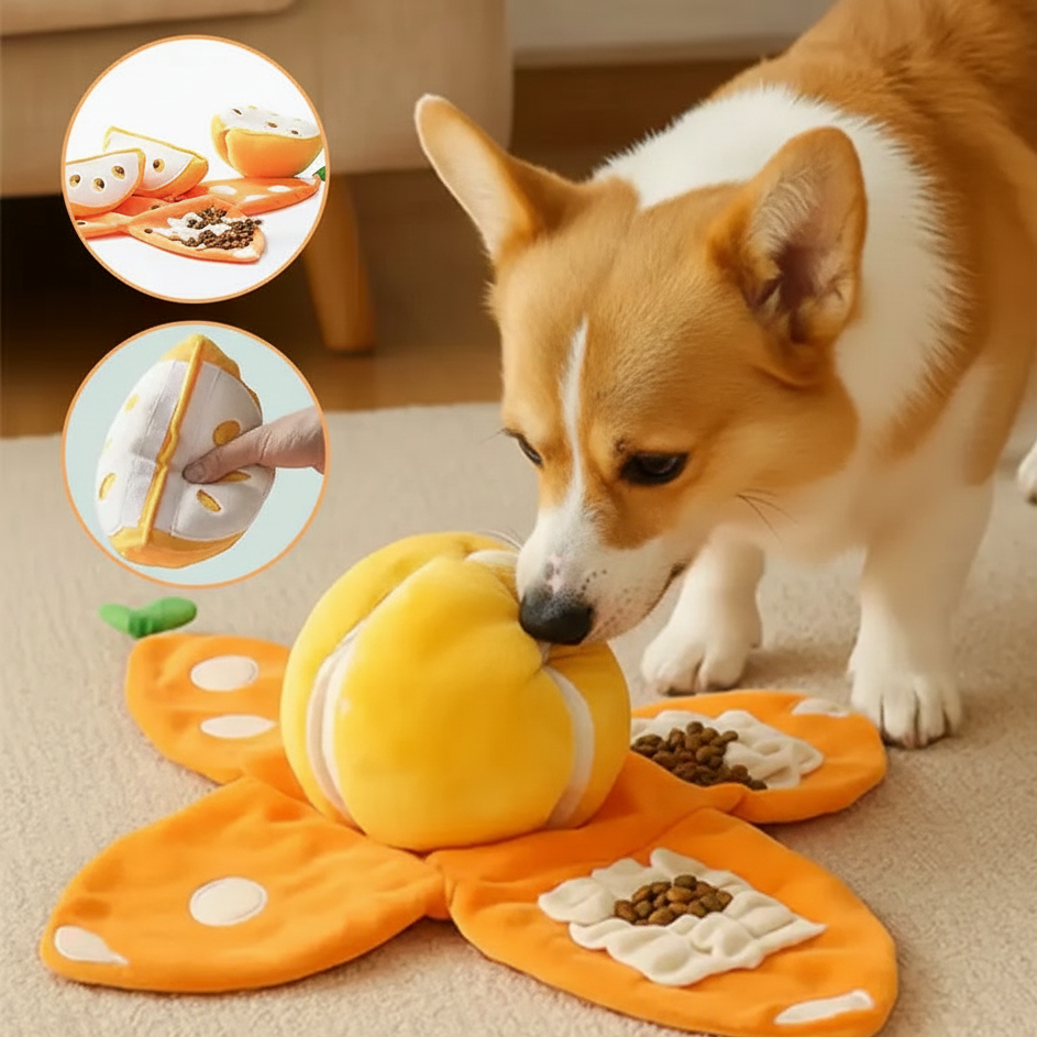 FruitSniff │Fruit Hide and Seek Plush Dog Toy