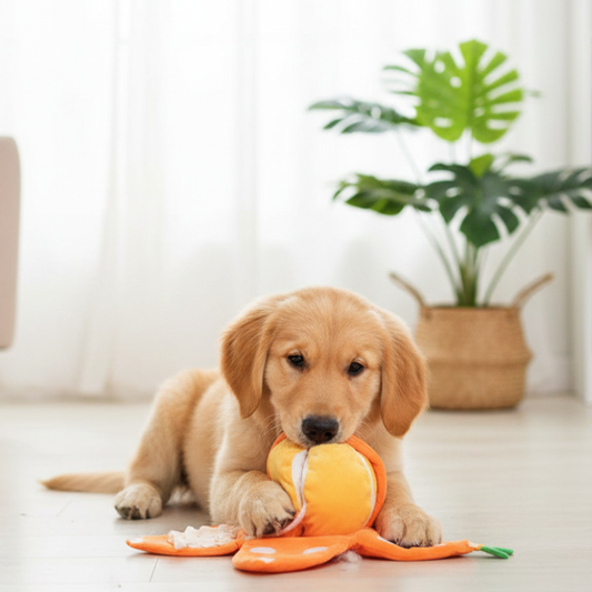 FruitSniff │Fruit Hide and Seek Plush Dog Toy