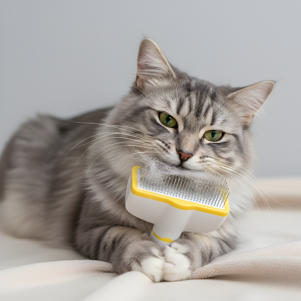 FurEase │ One Click Pet Deshedding Brush Grooming Tool