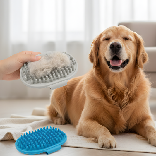FurFlex │ Adjustable Rubber Pet Grooming Brush