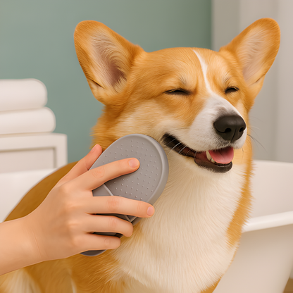 FurFlex │ Adjustable Rubber Pet Grooming Brush