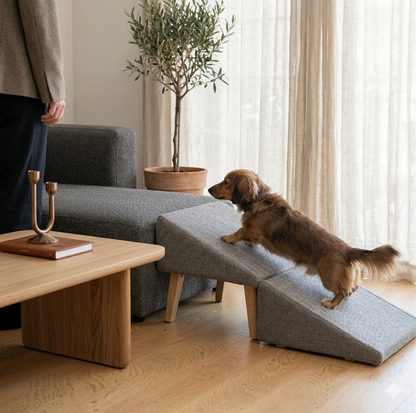 Split Ottoman Dog Ramp, 2-1 Sofa and Ottoman for Couch Bed Car & Cats