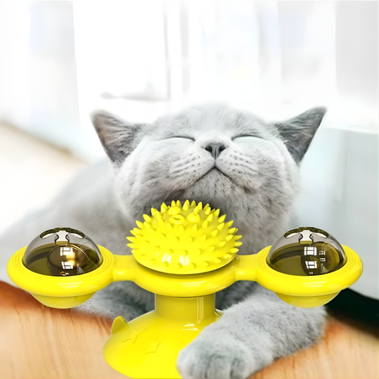 SpinBloom │ Interactive Windmill Cat Toy with Catnip