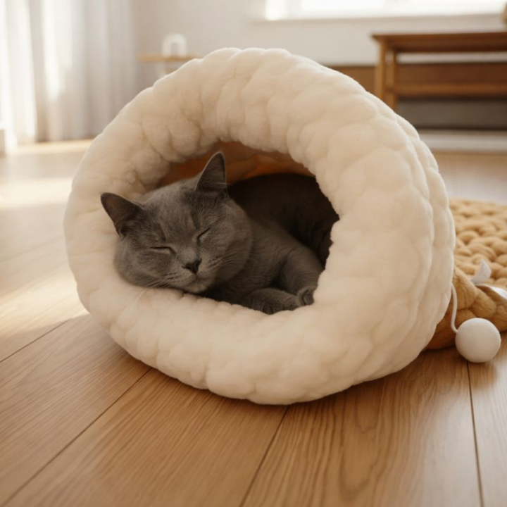 HeartNest │ Plush Cat Sleeping Bag