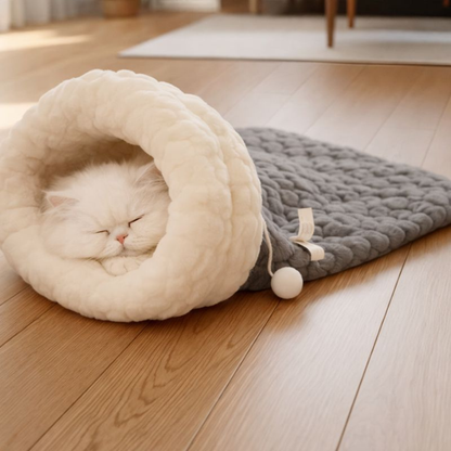 HeartNest │ Plush Cat Sleeping Bag