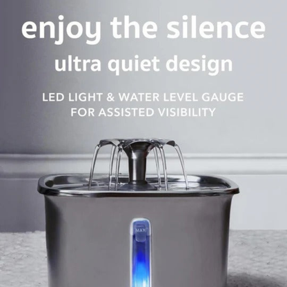 HydraPure │ Stainless Steel Cat Water Fountain with Multi Stage Filtration