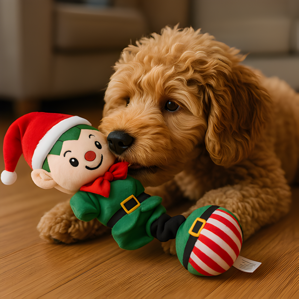 JinglePals │ Festive Plush Squeaky Toy Set for Happy Holiday Play