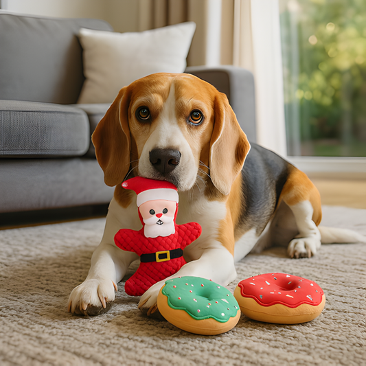 JinglePaws │ Holiday Squeaky Chew & Cuddle Toys