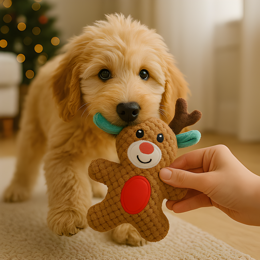 JinglePaws │ Holiday Squeaky Chew & Cuddle Toys