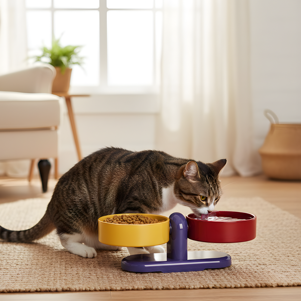 LiftBowl │ Adjustable Elevated Double Pet Feeder
