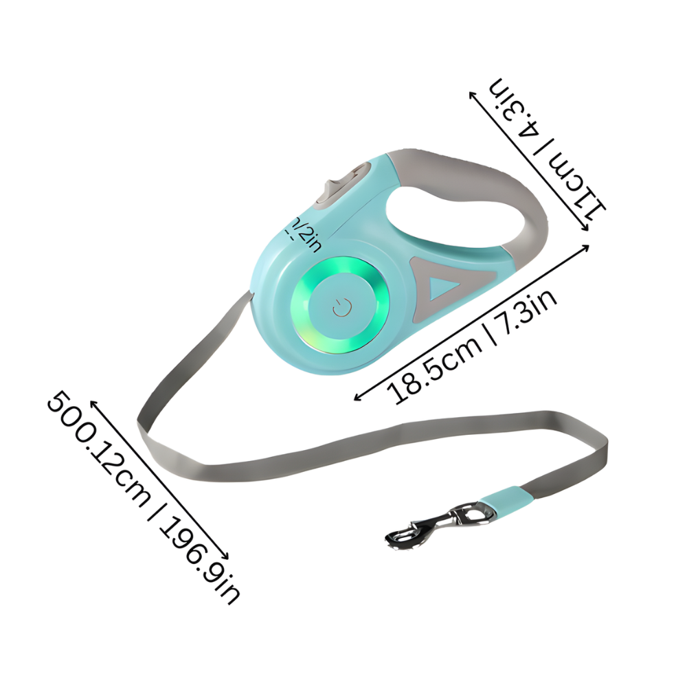 LumaTrail │ Retractable Dog Leash for Night Visibility