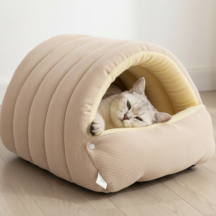 NestHaven │ Winter Closed Off Cat Bed