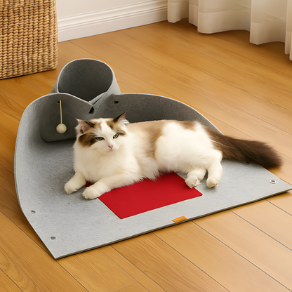 NestlePaws │ Multi Pocket Felt Hideaway for Cats