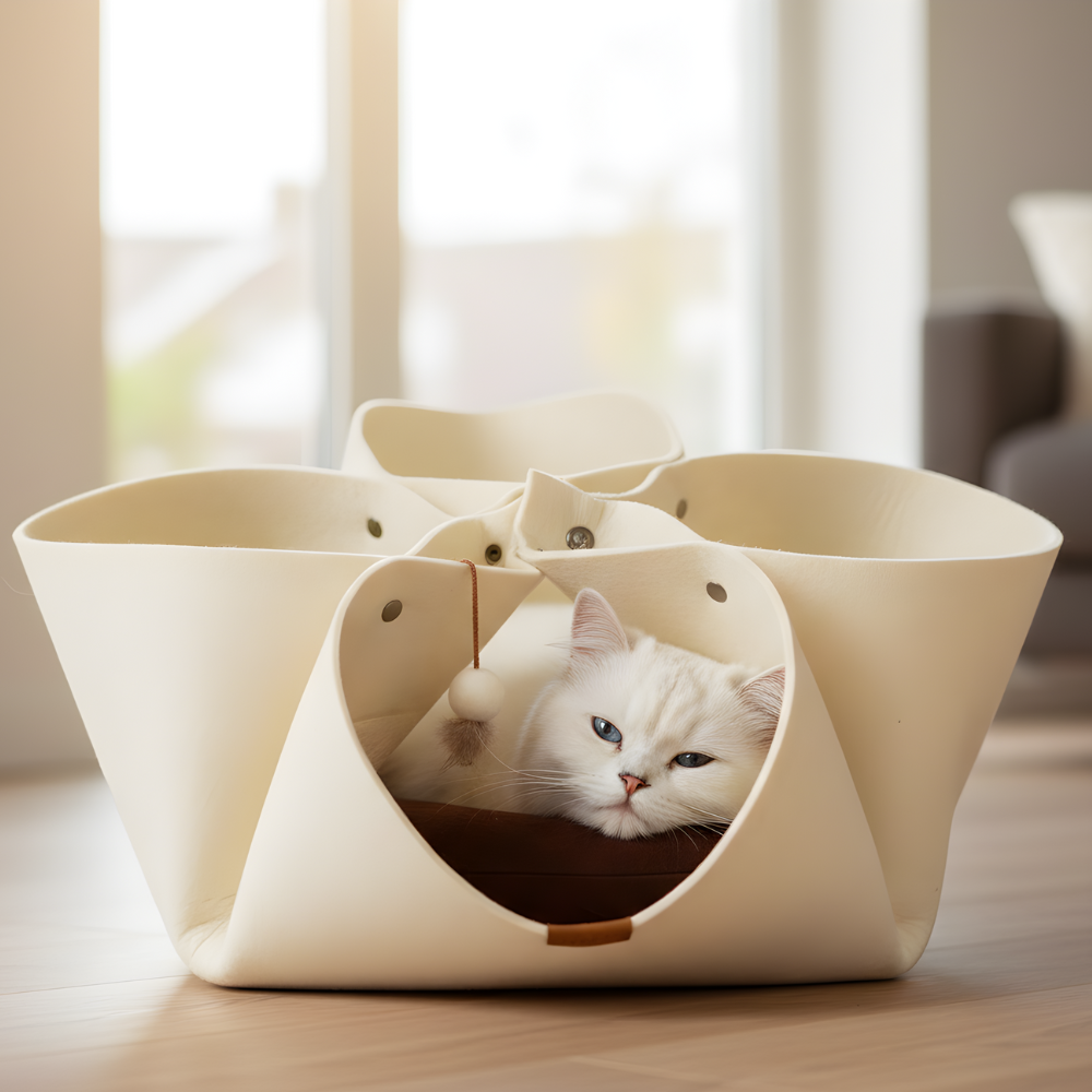 NestlePaws │ Multi Pocket Felt Hideaway for Cats